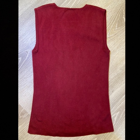 Red Silk Sweater Vest Banana Republic- Women’s XS - Picture 3 of 7